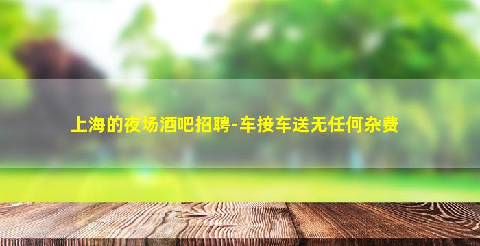 上海的夜场酒吧招聘-车接车送无任何杂费